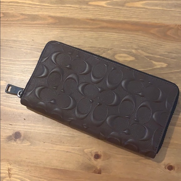 COACH MEN’S ACCORDION WALLET MAHOGANY - Picture 4 of 6